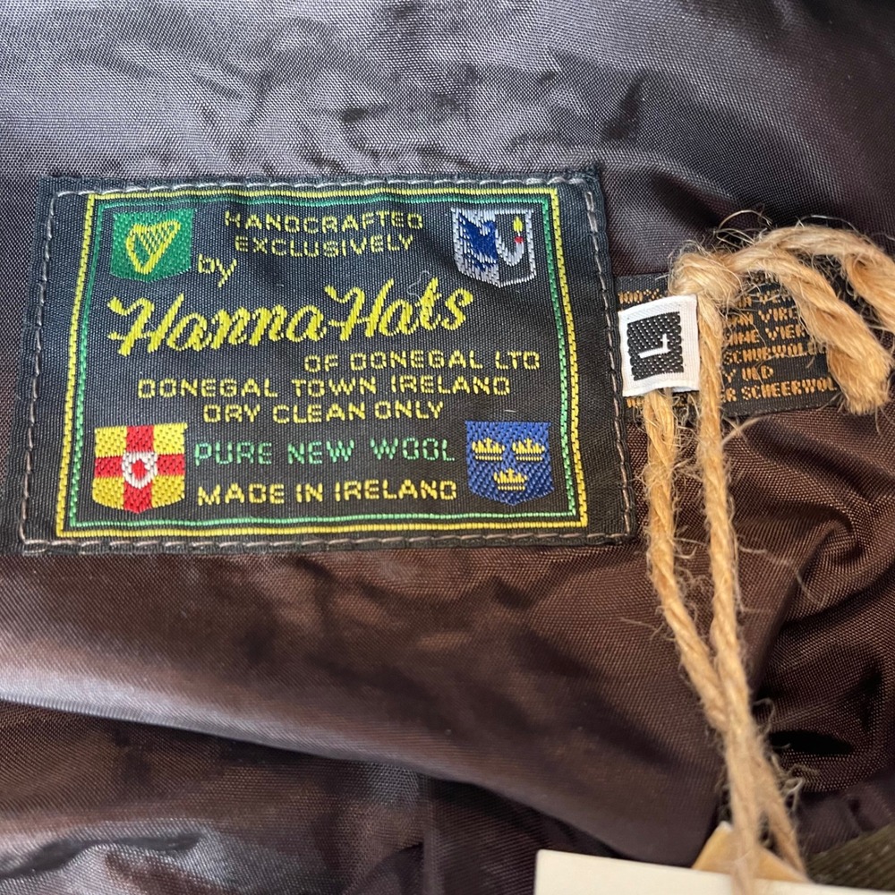 NWT Hanna Hats of Donegal Green Tweed Wool Flat Cap Jameson Ireland Mens Large - Picture 6 of 16